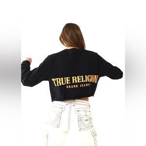 True Religion Logo Crop Sweatshirt XS. Brand New w/ all tags! OBO